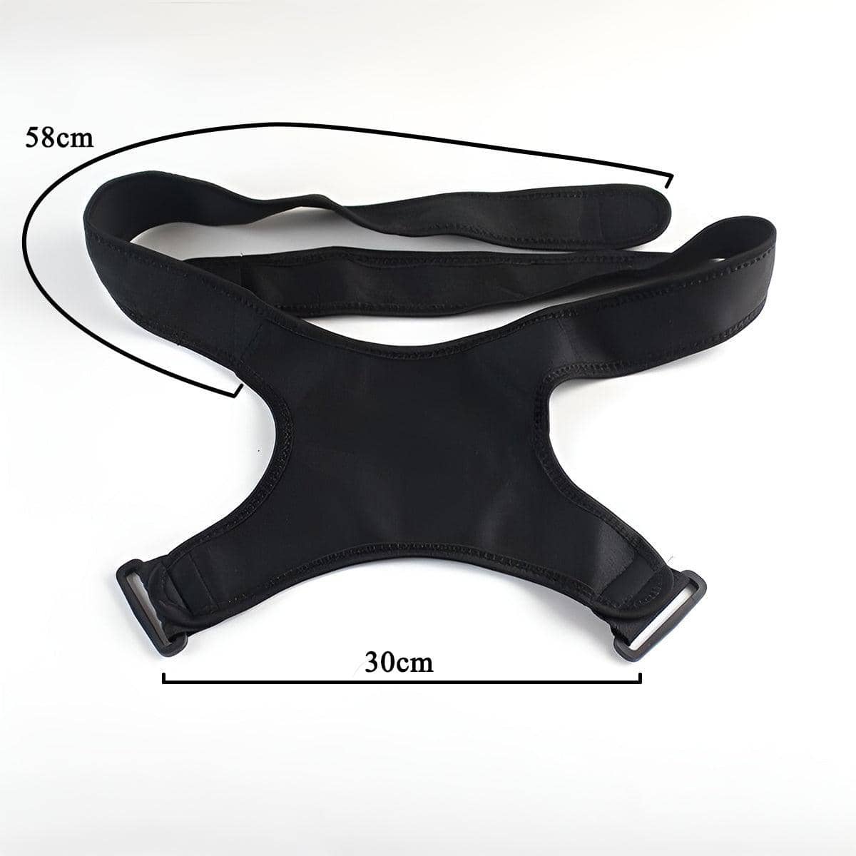 Adjustable Posture Corrector Back Support Strap - Black - view 3