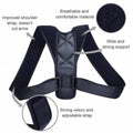 Adjustable Posture Corrector Shoulder Support Brace - Black - view 3
