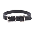 Adjustable PU Leather Dog Collar Puppy Neck Strap with Buckle - Black