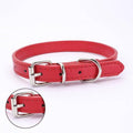 Adjustable PU Leather Dog Collar Puppy Neck Strap with Buckle - Black - view 4