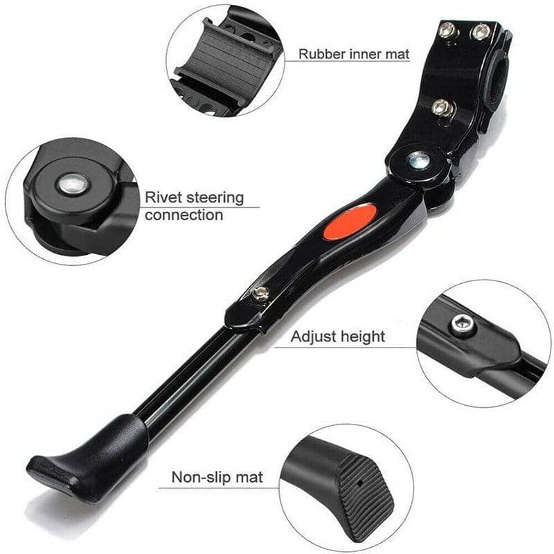 Adjustable Rear Bike Kickstand for 24 to 27 in (61 to 69 cm) Wheels - Black - view 5