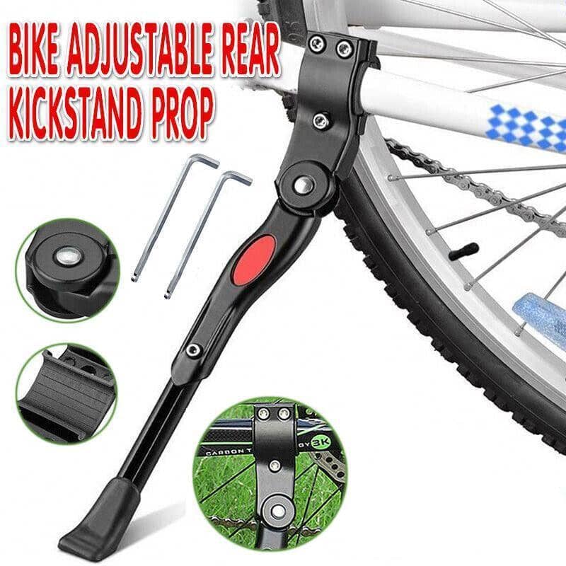 Adjustable Rear Bike Kickstand for 24 to 27 Inch (61 to 69 cm) Wheels - Black
