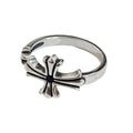 Adjustable Silver Punk Retro Ring for Women - Cross Design