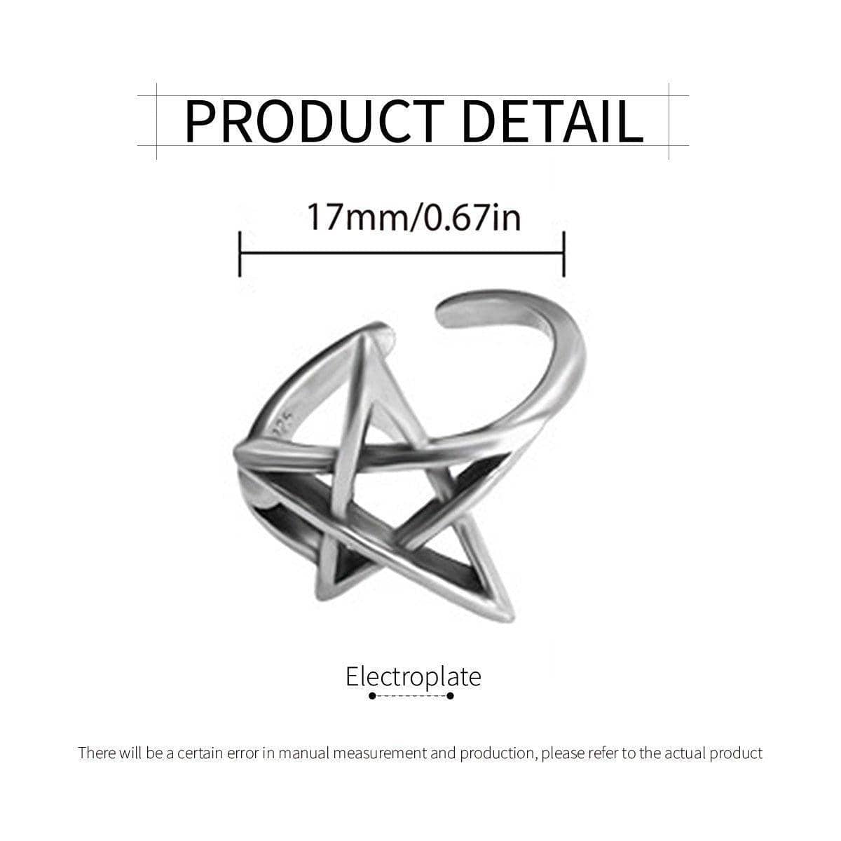 Adjustable Silver Punk Retro Ring for Women - Cross Design - view 5