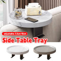 Adjustable Sofa Arm Side Table Tray with Marble Look Top - White - view 2