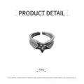 Adjustable Stacked Star Opening Ring with Five Pointed Star, Unisex - view 3