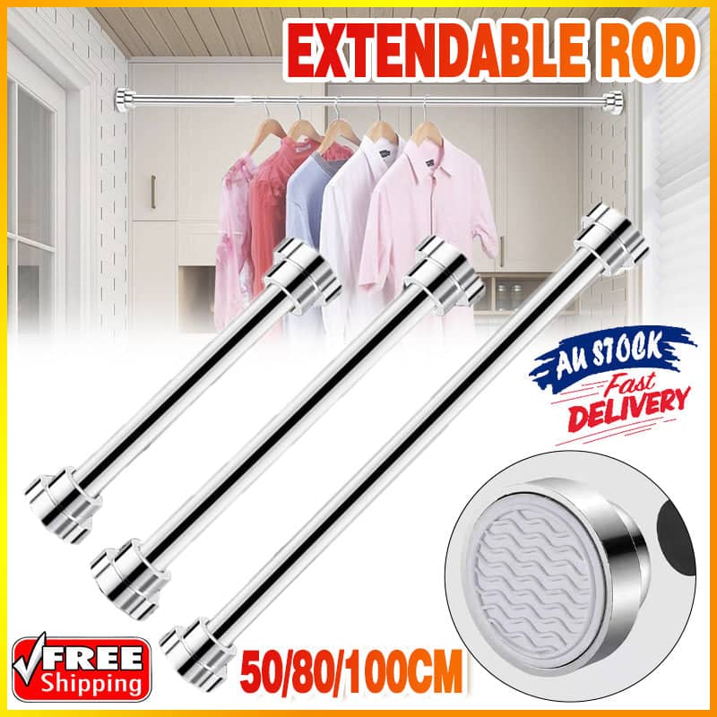 Adjustable Stainless Steel Tension Rod for Shower Curtains - 105 to 160 cm - view 2
