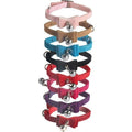 Adjustable Suede Cat Collar with Bow and Bell - Magenta - view 3
