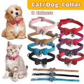 Adjustable Suede Cat Collar with Bow and Bell - Magenta - view 4