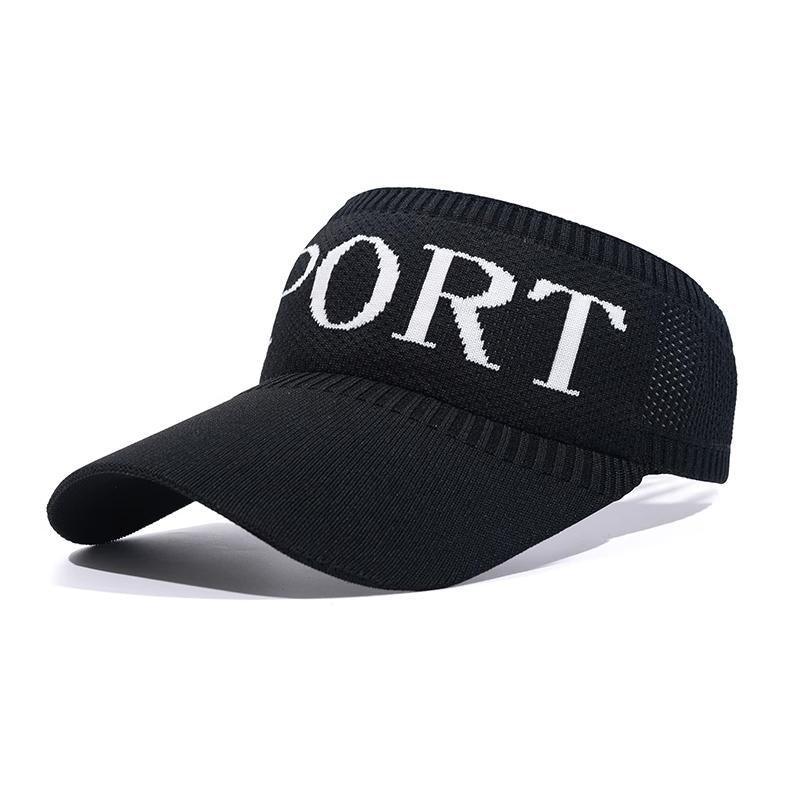 Adjustable Sun Visor Hat for Sports and Outdoor Sun Protection - Black