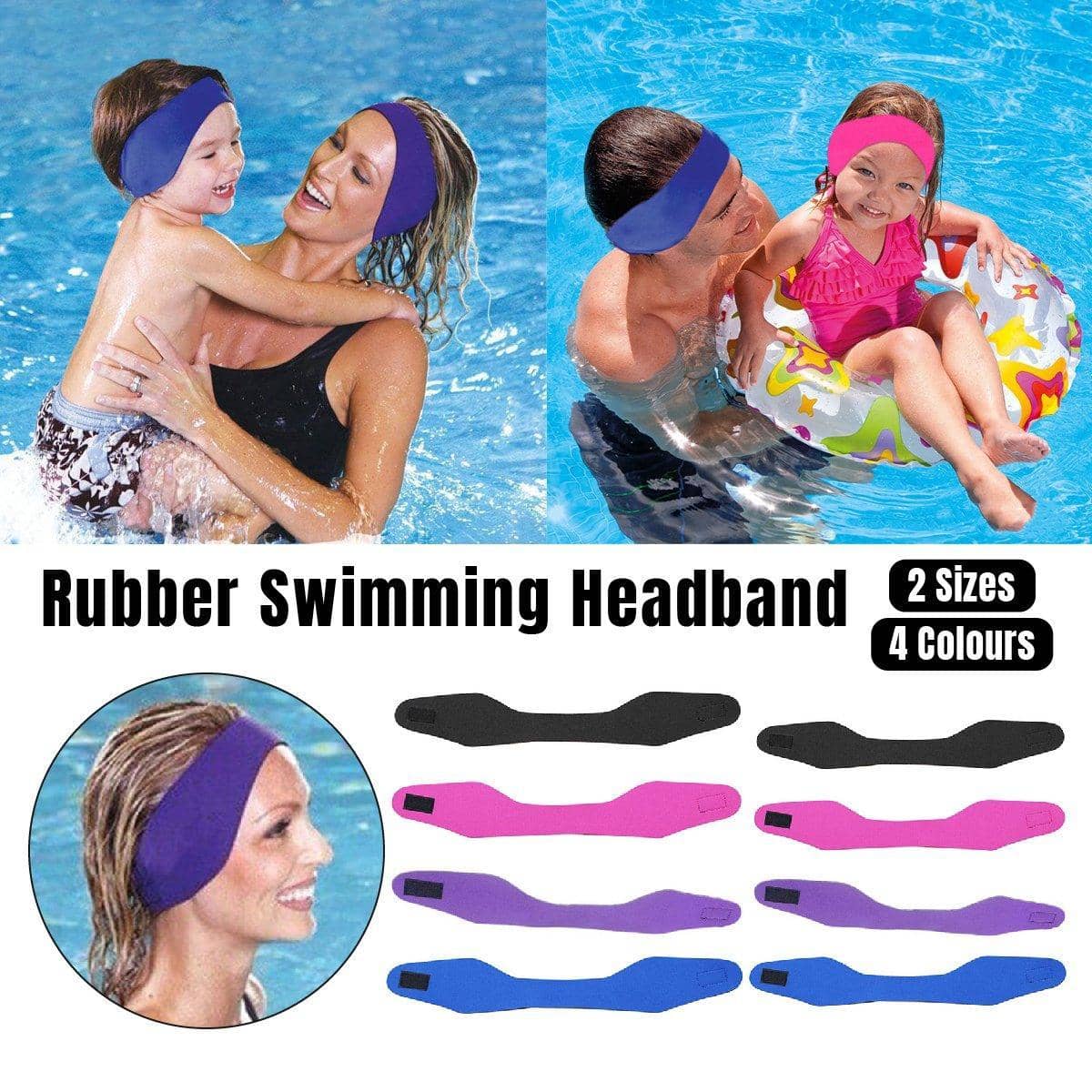Adjustable Swimming Headband - Black, Large - view 2