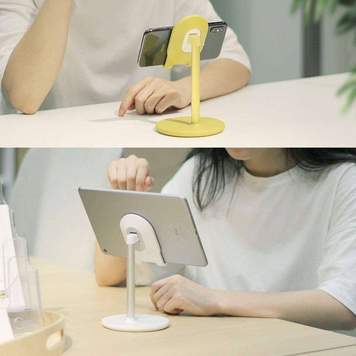 Adjustable Telescopic Desktop Phone and Tablet Stand, Aluminium Alloy - Black - view 5