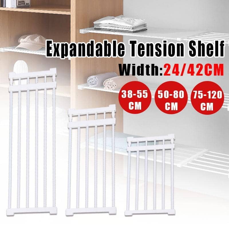 Adjustable Tension Shelf Organiser - Width 24 cm, Length 38-55 cm - view 2