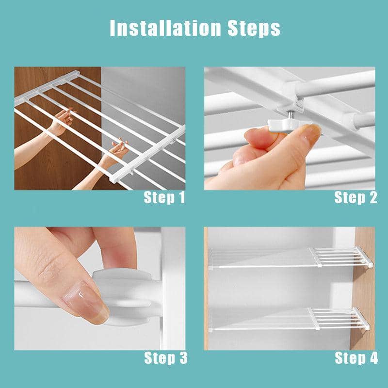 Adjustable Tension Shelf Organiser - Width 24 cm, Length 38-55 cm - view 4