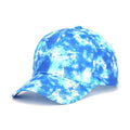 Adjustable Tie-Dye Baseball Cap - Bright Blue and White