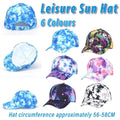 Adjustable Tie-Dye Baseball Cap - Bright Blue and White - view 2