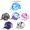 Adjustable Tie-Dye Baseball Cap - Bright Blue and White - view 4