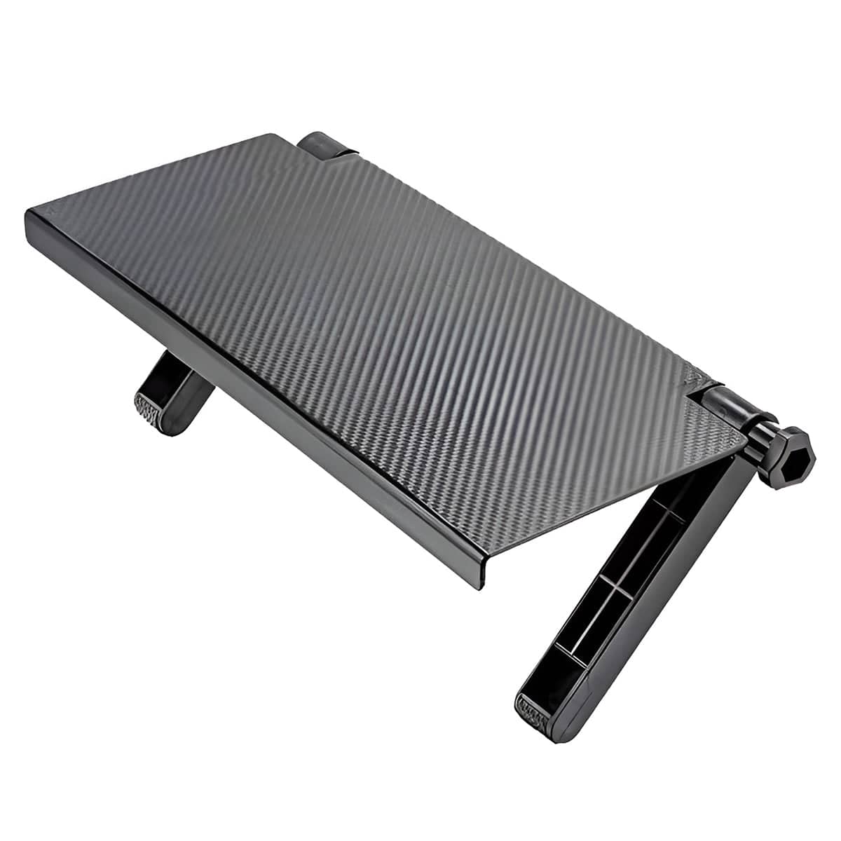 Adjustable TV Screen Top Storage Shelf, Tool Free Rack for Flat Screens - Black Carbon Fibre Look - view 2