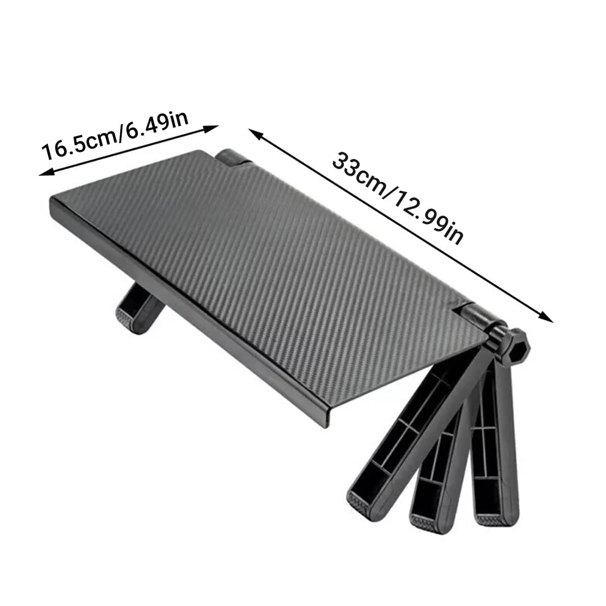Adjustable TV Screen Top Storage Shelf, Tool Free Rack for Flat Screens - Black Carbon Fibre Look - view 3