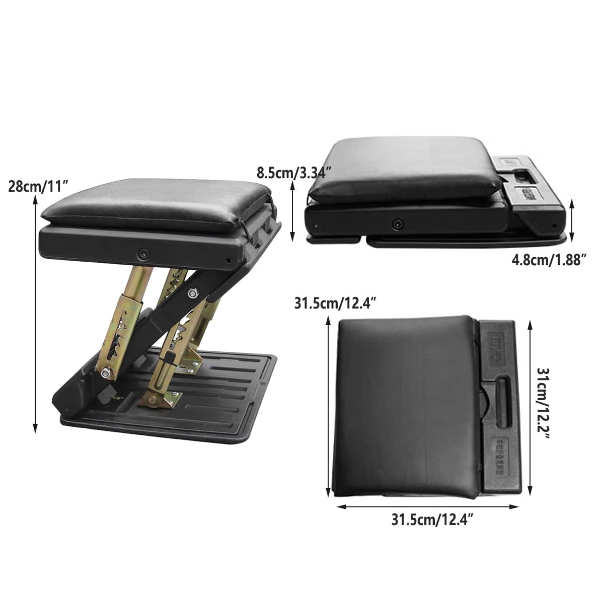 Adjustable Under Desk Foot Rest Stool with Massage Surface and Removable Cover - view 3
