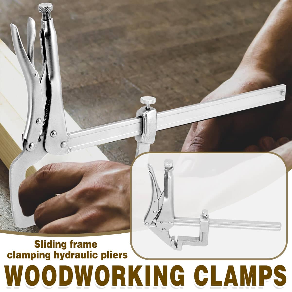 Adjustable Woodworking Clamping Pliers with Quick Release Slide Rod