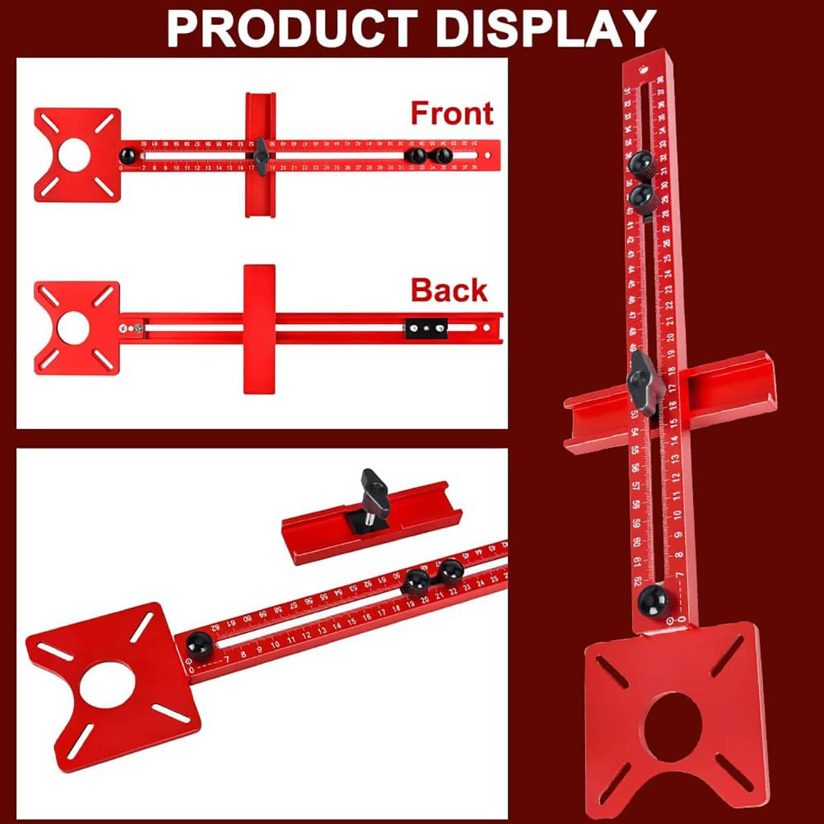 Adjustable Woodworking Router Jig for Circle and Straight Cuts - view 4