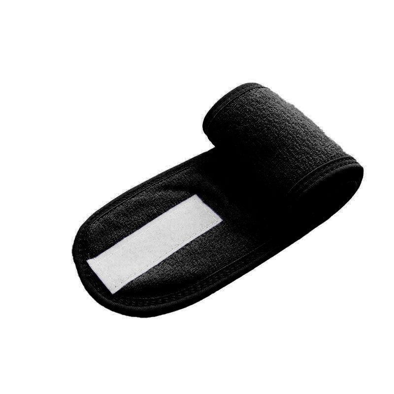 Adjustable Wrap Headband for Face Washing and Makeup - Black
