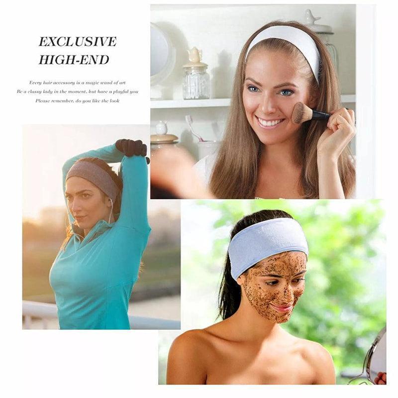 Adjustable Wrap Headband for Face Washing and Makeup - Grey - view 16