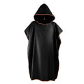 Adult Hooded Changing Robe Towel, Quick Dry Beach Poncho Bathrobe - Black