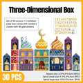 Advent Countdown Surprise Gift Boxes, Set of 30 with Gold Number Stickers
