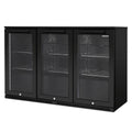 Husky 307L triple door outdoor beverage fridge - black, anti-condensation glass doors - ALFC3BLK840ELB