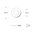 Zenith M12 Hot Dipped Galvanised Flat Round Washer - 4.6 Grade Steel, Each