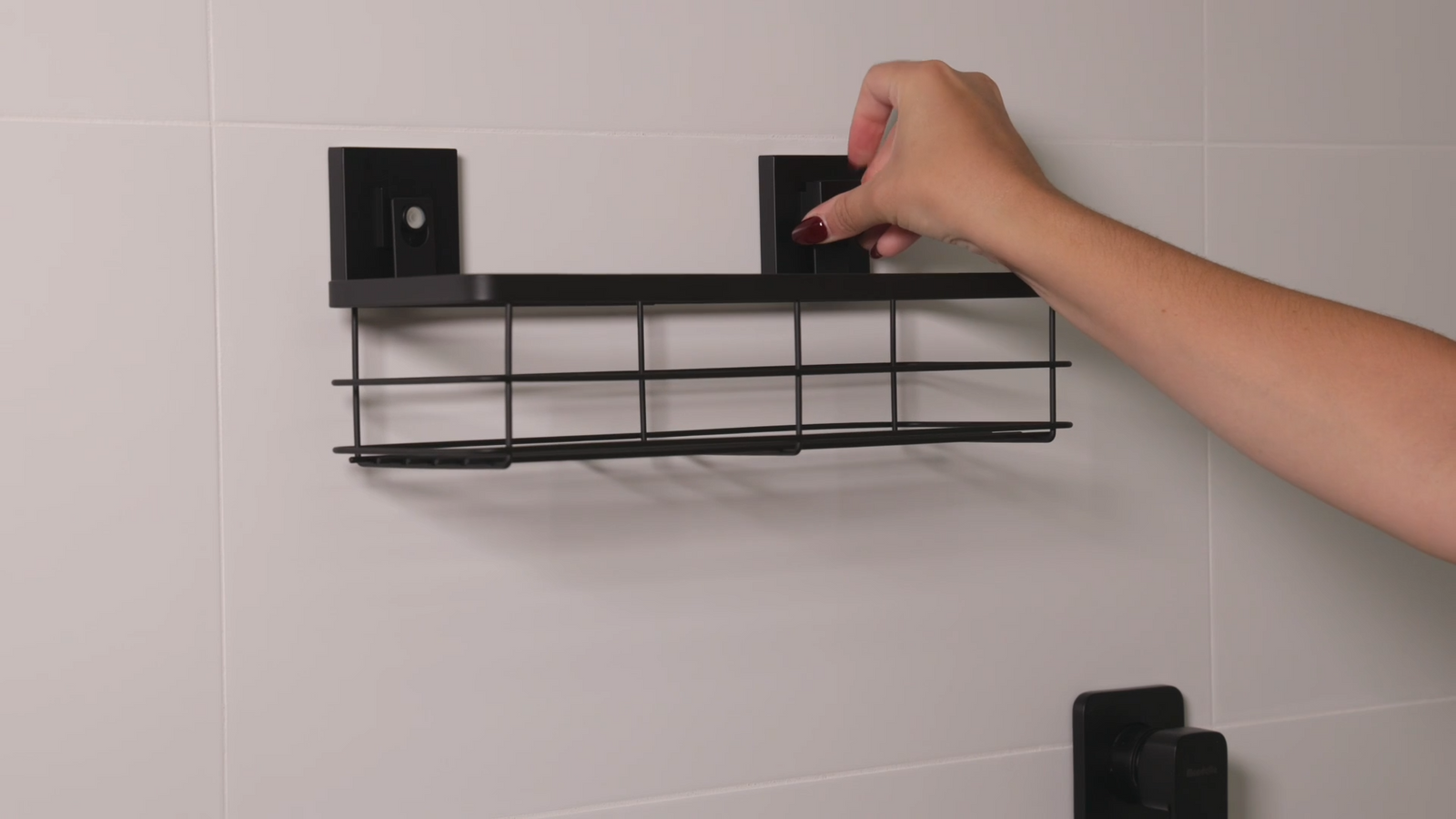 Fusion-Loc 26kg Large Suction Shower Caddy - Matte Black Powder Coated Steel