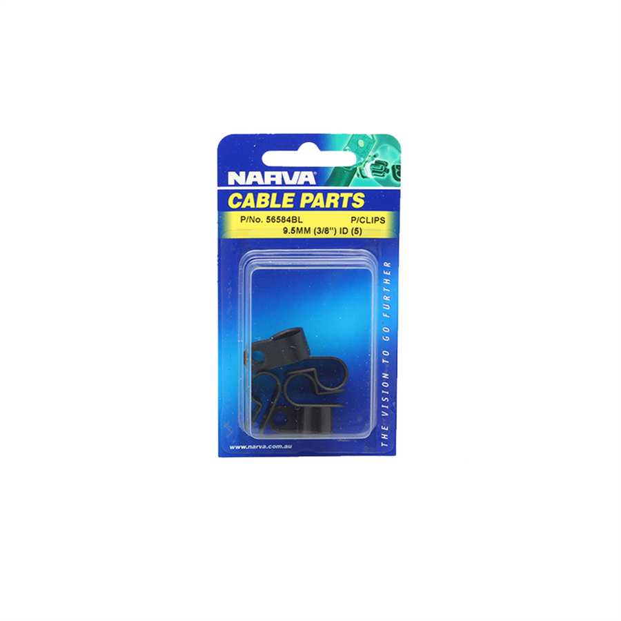 Narva Nylon Cable Clamps 9.5mm UV Weather Resistant Black 5 Pack - SuperSaverAU - view 1