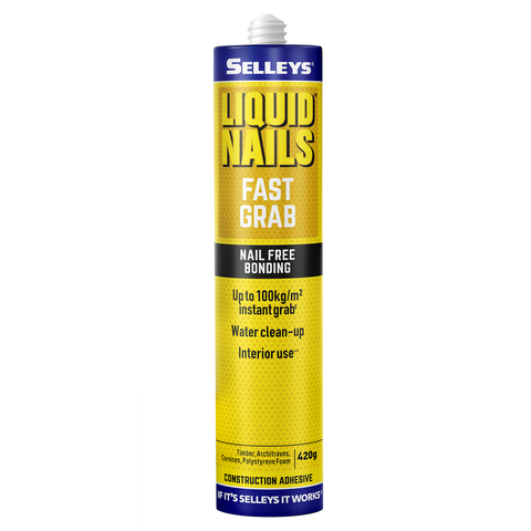 Selleys Liquid Nails 420g Fast Grab Adhesive - Acrylic Polymer - Strong Bond - SuperSaverAU - view 1