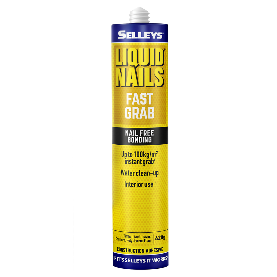 Selleys Liquid Nails 420g Fast Grab Adhesive - Acrylic Polymer - Strong Bond - SuperSaverAU - view 1