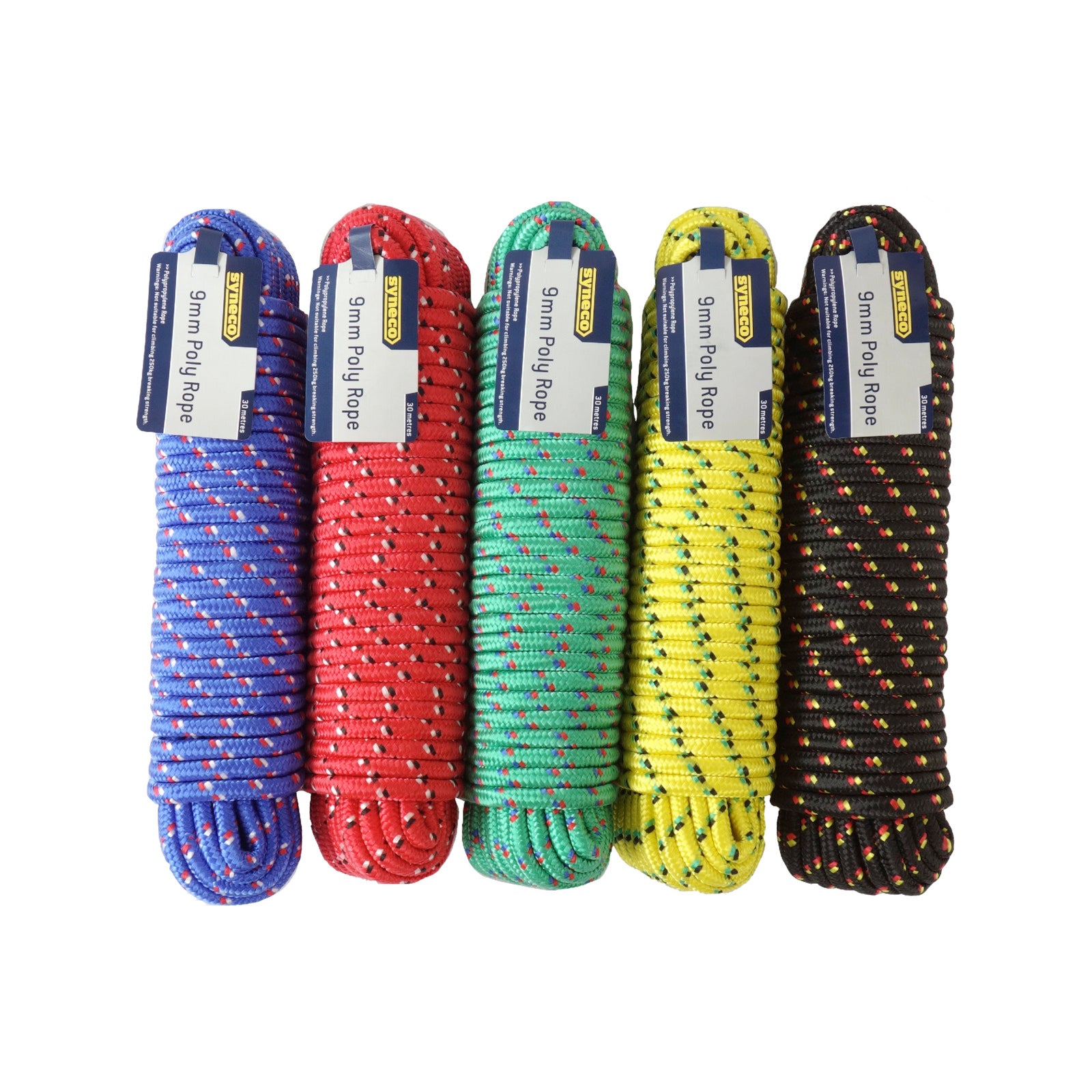 Syneco 9mm x 30m Diamond Braided Polypropylene Rope 300kg