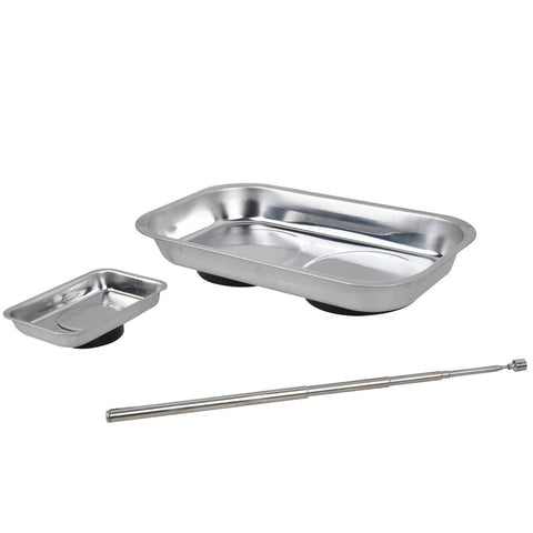 Trojan Mini Magnetic Tray Set - 3 Piece - Silver - Strong Magnetic Base - SuperSaverAU - view 1