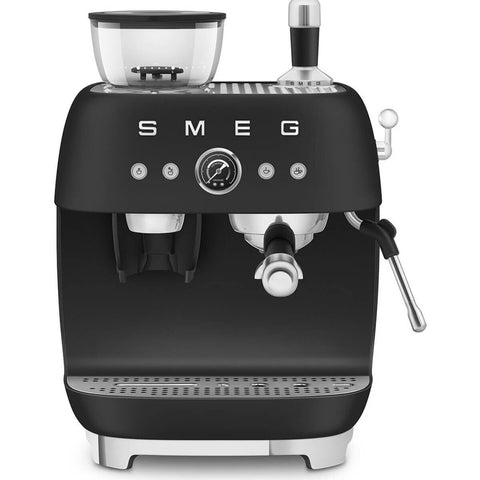 Smeg 50s Style espresso machine with grinder - matte black - 58mm portafilter - 20 bar - EGF03BLMAU