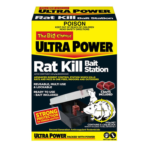 The Big Cheese Ultra Power Rat Kill Bait Station 100g Secure Design - SuperSaverAU - view 1
