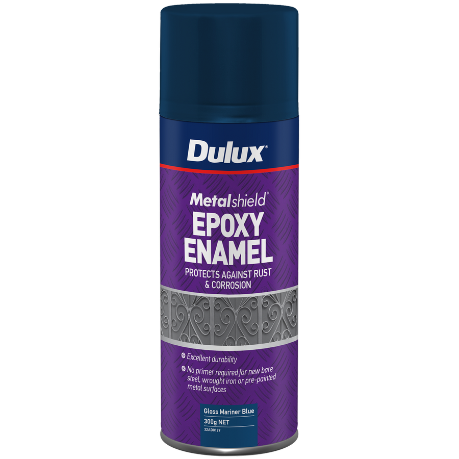 Dulux Metalshield Epoxy Enamel Gloss Spray Paint - 300g - Mariner Blue - Rust Protection - SuperSaverAU - view 1