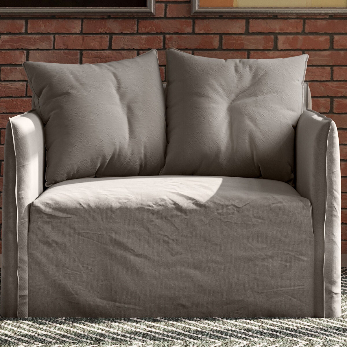 Kalona Kauai two seater sofa - coal, eucalyptus frame, removable cover - WS-203-05-COAL-01