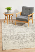 Rug Culture Evoke Extra Large Rug 330x240cm - White Silver Power Loomed Polypropylene - EVO253WSIL330X240