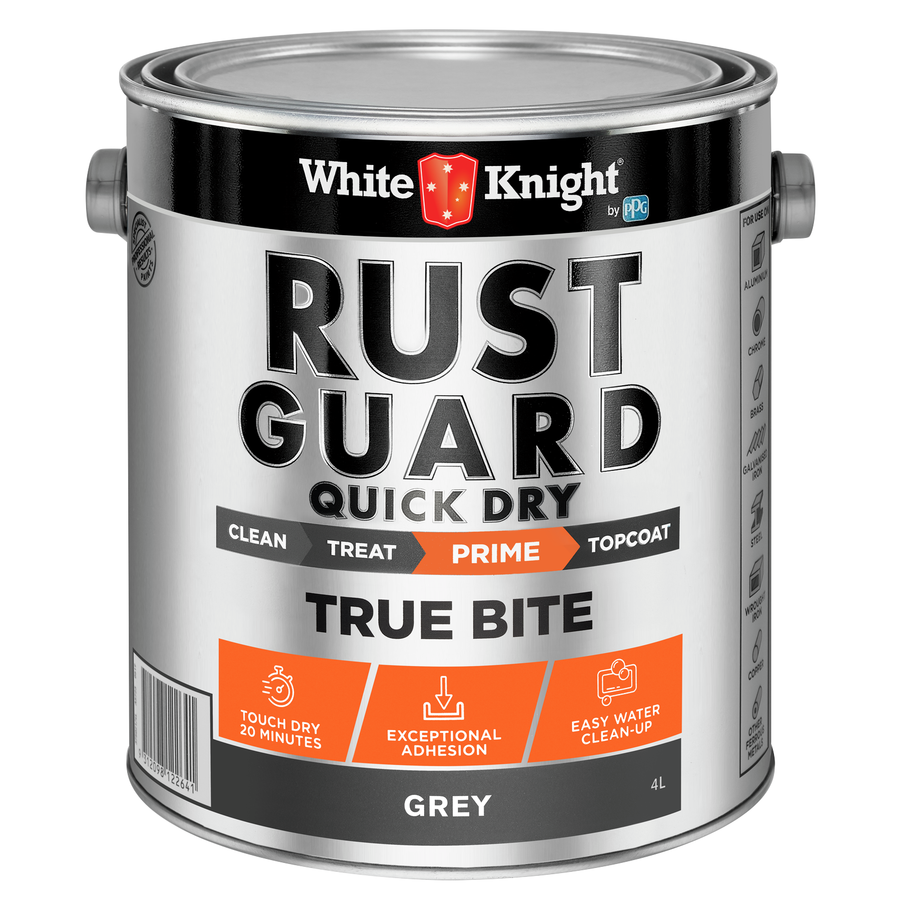 White Knight Rust Guard 4L Grey Quick Dry True Bite Primer - Water Based