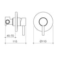 Flexispray Black Splash Bath Shower Mixer - 110mm - Matte Black - Durable - SuperSaverAU - view 2