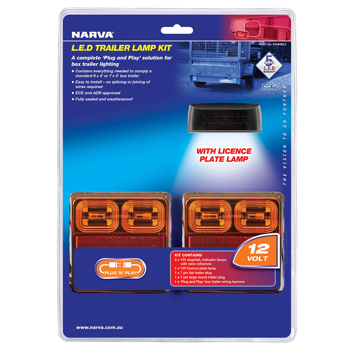 Narva 12V LED Trailer Lamp Kit - Square Lamps Model 35 - 2 Pack - IP66 - SuperSaverAU - view 2