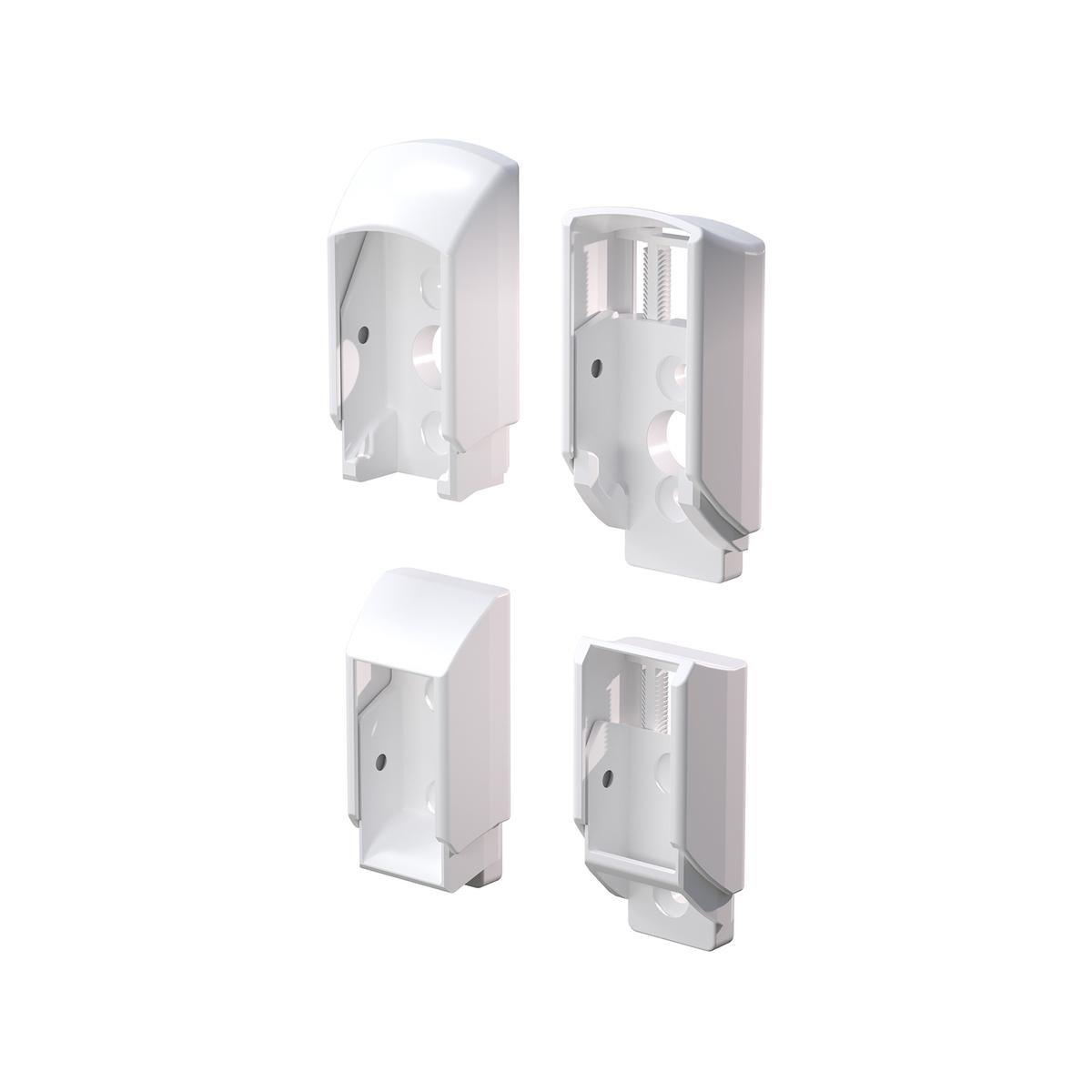 Peak White Aluminium Deck Balustrade Stair Bracket Kit - 2 Connectors - 54mm x 83mm x 32mm - UV Resistant - SuperSaverAU - view 1