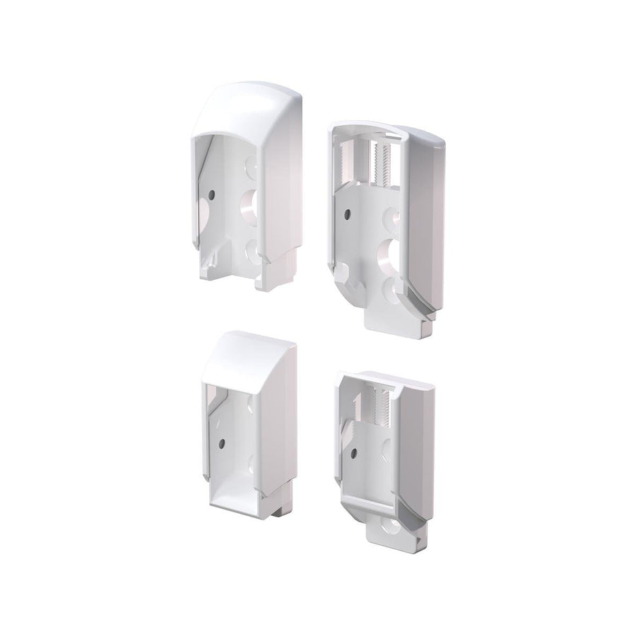 Peak White Aluminium Deck Balustrade Stair Bracket Kit - 2 Connectors - 54mm x 83mm x 32mm - UV Resistant - SuperSaverAU - view 1