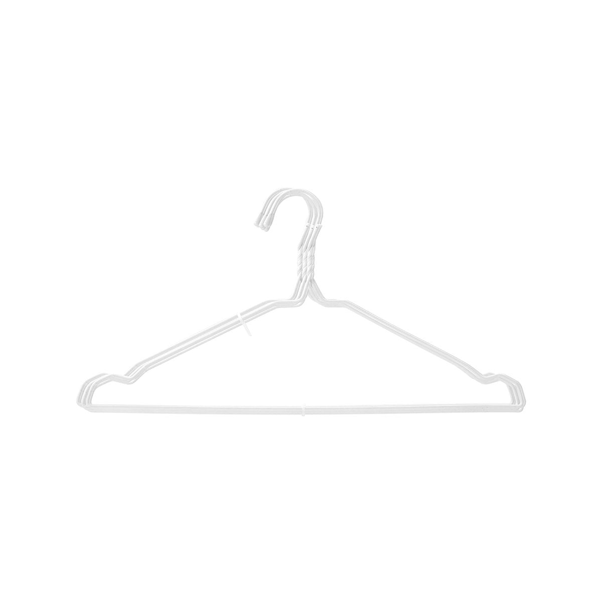 All Set White Coated Wire Clothes Hangers 10 Pack - 205mm x 31mm x 400mm - Slim Design - SuperSaverAU - view 5