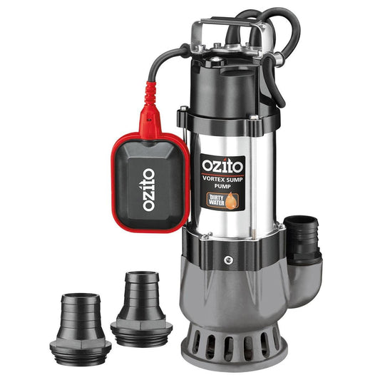 Ozito Vortex Sump Pump - 500W - Cast Iron & Stainless Steel - Durable